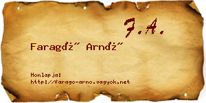 Faragó Arnó névjegykártya